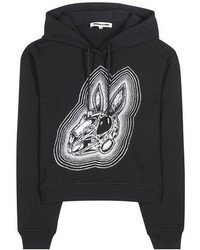 McQ by Alexander McQueen Mcq Alexander Mcqueen Bunny Be Here Now Printed Cotton Hoodie