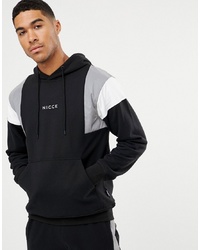 Nicce London Nicce Hoodie In Black With Reflective Panels