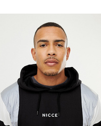 Nicce London Nicce Hoodie In Black With Reflective Panels To Asos