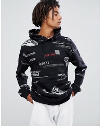 Volcom Nothing More Hoodie With All Over Print In Black
