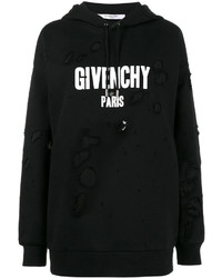 Givenchy Oversized Distressed Logo Print Hoodie