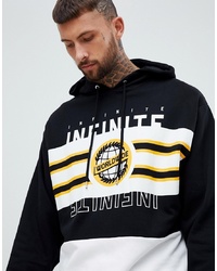 ASOS DESIGN Oversized Hoodie With Text Print In Black