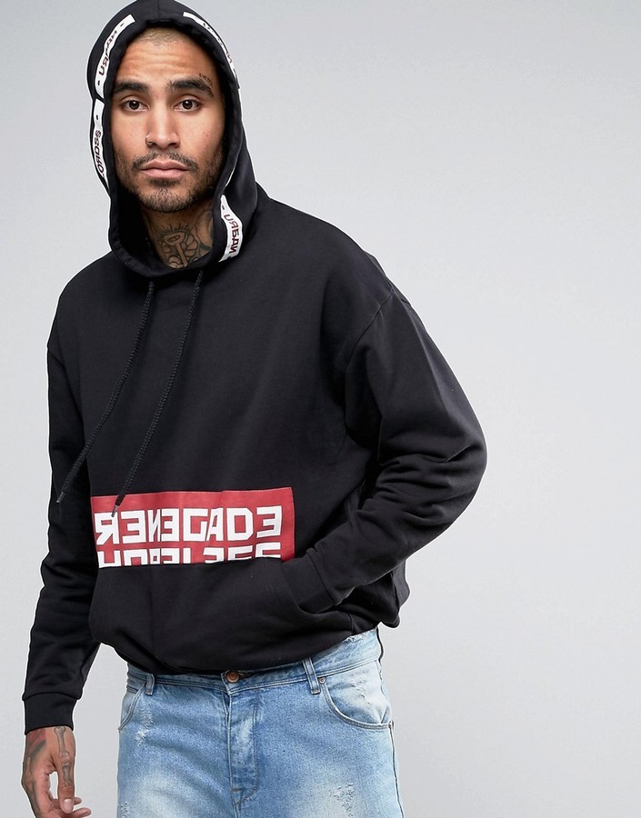 asos oversized longline hoodie