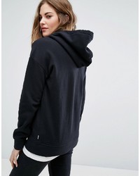 Vans Oversized Pullover Off The Wall Logo Hoodie In Black