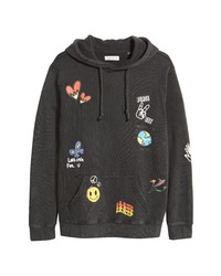 PacSun Peace Out Graphic Hoodie In Washed Black At Nordstrom