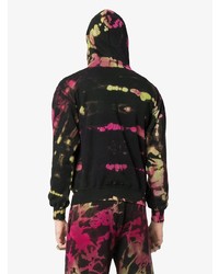Stain Shade Pink And Green Cotton Hoodie