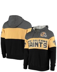 STARTE R Heathered Graygold New Orleans Saints Extreme Fireballer Pullover Hoodie