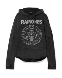 R13 Ramones Patti Oversized Printed Cotton Blend Jersey Hoodie