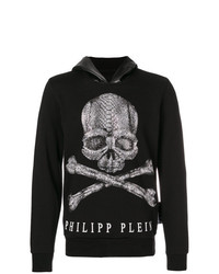 Philipp Plein Rhinestone Skull Print Hoodie