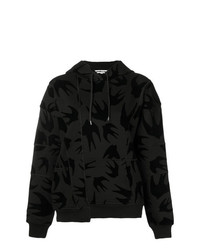 McQ Alexander McQueen Swallow Print Asymmetric Hoodie