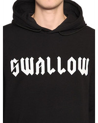 McQ Swallow Printed Hooded Cotton Sweatshirt