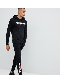 ASOS DESIGN Tall Tracksuit Hoodieskinny Joggers With Team Turnt Text Print