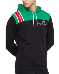 Sergio Tacchini Tingo Colorblock Hoodie In Blackjolly Green At Nordstrom