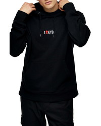 Topman Tokyo Oversize Graphic Hooded Sweatshirt