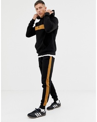 ASOS DESIGN Tracksuit Hoodie Skinny Joggers With Colour Blocking And