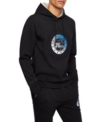 BOSS X Nba Bounce2 3 Emed Hoodie In Charcoal Philadelphia 76ers At Nordstrom