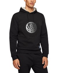 BOSS X Nba Bounce2 3 Emed Hoodie In Charcoal San Antonio Spurs At Nordstrom