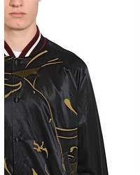 Valentino Panther Intarsia Satin Souvenir Jacket