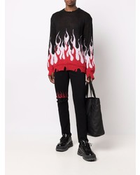 Vision Of Super Flame Print Distressed Jeans