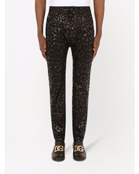 Dolce & Gabbana Leopard Print Slim Cut Jeans