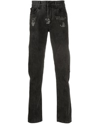 Off-White Logo Print Slim Fit Jeans