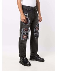 Doublet Mid Rise Graphic Print Jeans