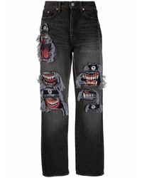 Doublet Mid Rise Graphic Print Jeans