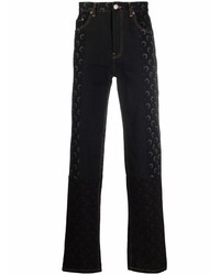 Marine Serre Moon Print Straight Leg Jeans