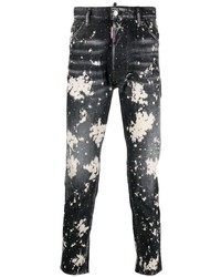 DSQUARED2 Paint Splatter Print Denim Jeans