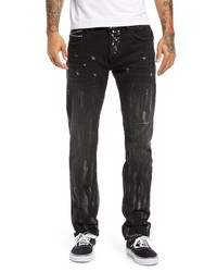 Cult of Individuality Rocker Paint Splatter Slim Fit Jeans