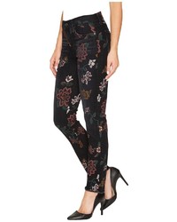 7 For All Mankind Roxanne Ankle W Raw Hem In Print On Noir Jeans
