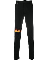 Vision Of Super Slim Fit Flame Patch Jeans