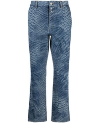 MM6 MAISON MARGIELA Snakeskin Print Flared Jeans