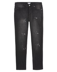 BP. Straight Leg Stretch Jeans In Black Paint Splatter At Nordstrom