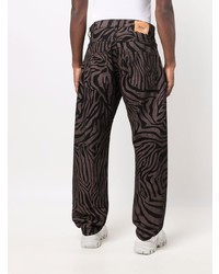 Aries Tiger Print Straight Leg Jeans