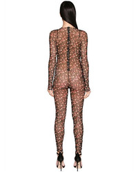 Dsquared2 Flowers Printed Tulle Stretch Jumpsuit
