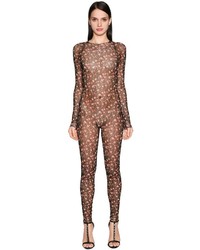 Dsquared2 Flowers Printed Tulle Stretch Jumpsuit