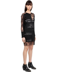 McQ by Alexander McQueen Printed Dress W Lace Overlay