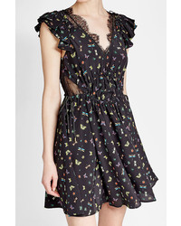 The Kooples Printed Silk Dress With Lace