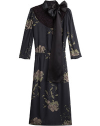 Marc Jacobs Printed Silk Dress With Lace