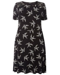Dorothy Perkins Plus Size Bird Print Fit Flare Dress