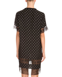 Givenchy Star Print Lace Inset Shift Dress Black