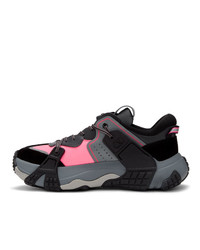 Valentino Black And Pink Garavani Vltn Wod Sneakers