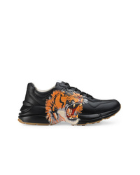 Gucci Rhyton Leather Sneaker With Tiger