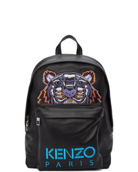 Kenzo Black Leather Tiger Backpack