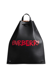 Burberry Graffiti Print Bonded Leather Drawcord Backpack