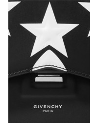 Givenchy Bow Cut Printed Leather Shoulder Bag Black