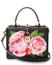 Dolce & Gabbana Dolce Box Rose Print Leather Bag