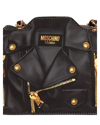 Moschino Biker Tab Leather Shoulder Bag