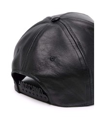 Moschino Logo Print Leather Cap
